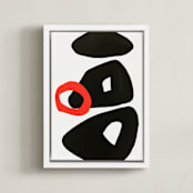 "Red Circle" - Art Print in Ripe Tomato Red by Deborah Velasquez - Framed Canvas