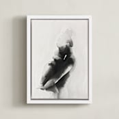 "mother embrace" - Art Print in Black by Kate Ahn - Framed Canvas