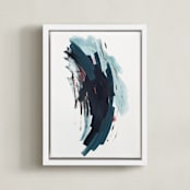 "Mark No. 2" - Art Print in Dark Teal by Kara Schlabaugh - Framed Canvas