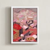 "Painted Venice cityscape" - Art Print in Pastel by Oana Prints - Framed Canvas