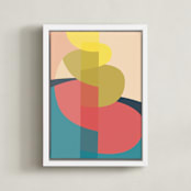 "The Climb" - Art Print in Coral by Christina Flowers - Framed Canvas