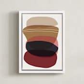 "Blobby Calm" - Art Print in camel red by Svitlana Martynjuk - Framed Canvas