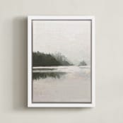 "LakeView II" - Art Print in Misty Grey by Amy Hall - Framed Canvas