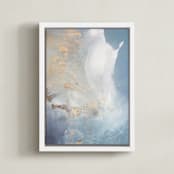 "Undertow" - Art Print in Gray Blue by Julia Contacessi - Framed Canvas
