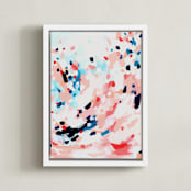 "Grapefruity Too" - Art Print in Coral by Katie Craig - Framed Canvas