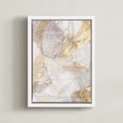 "Soft Shimmer No. 2" - Art Print in Soft Lavender Gold by Julia Contacessi - Framed Canvas