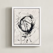 "Tour de Force I" - Art Print in Shades of Gray by Carmen Guedez - Framed Canvas