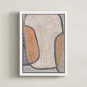 "calm distress" - Art Print in beachy grey by Kate Cawood - Framed Canvas
