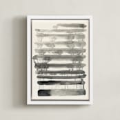 "Abstract Watercolor 90" - Art Print in Black by Ekaterina Romanova - Framed Canvas