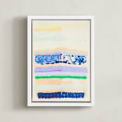 "Happy Inside" - Art Print in Apricot Sunshine by HAPI ART - Framed Canvas