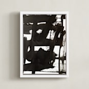 "Inked" - Art Print in Black Ink by Deborah Velasquez - Framed Canvas