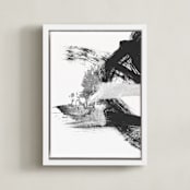 "Blackbird Chain" - Art Print in Black by Misty Hughes - Framed Canvas