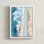 "Pacific Coast Highway" - Art Print in Pacific Teal by Denise Wong - Framed Canvas