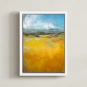 "Head for the Hills" - Art Print in Ochre by Jess Franks - Framed Canvas