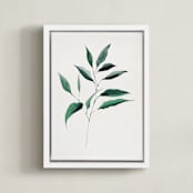 "Magnolia Foliage" - Art Print in Ivory by jinseikou - Framed Canvas