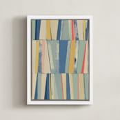"Non Stop Fun" - Art Print in Lagoon by Pippin Schupbach - Framed Canvas
