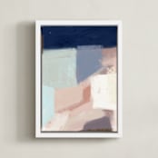 "Fit in" - Art Print in Navy by Yaling Hou Suzuki - Framed Canvas