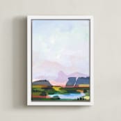 "Pink Summer Haze" - Art Print in White by Sara Shashani - Framed Canvas