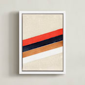 "Retro Stripes" - Art Print in White by Celeste Duffy - Framed Canvas