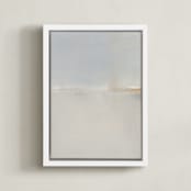 "Winter Beach" - Art Print in White by Sadie Holden - Framed Canvas
