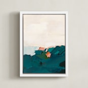 "Coastal Swell" - Art Print in White by Caryn Owen - Framed Canvas
