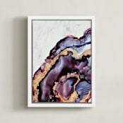 "Geode Royale" - Art Print in purple by Marla Beyer - Framed Canvas