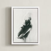 "Mother Embrace Color" - Art Print in Pewter by Kate Ahn - Framed Canvas