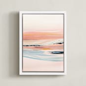 "Make Waves" - Art Print in Salmon by Jen Florentine - Framed Canvas