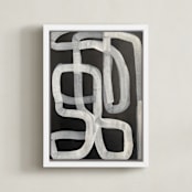 "A Twist, A Turn, A Path" - Art Print in Charcoal by Deborah Velasquez - Framed Canvas