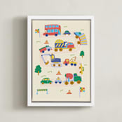 "Big and Small Vehicle" - Art Print in Ivory by Kartika Paramita - Framed Canvas