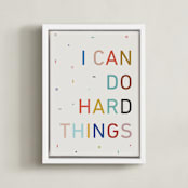 "I Can Do Hard Things" - Art Print in Oatmeal by Annette Allen - Framed Canvas