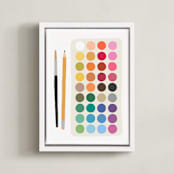 "Art Class" - Art Print in Rainbow by Kelly Watkins - Framed Canvas