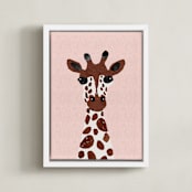 "Look! Giraffe!" - Art Print in Savanna by Maja Cunningham - Framed Canvas