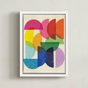 "Rainbow Paper" - Art Print in Rainbow by Krissy Callahan - Framed Canvas