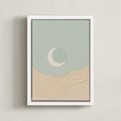 "Sun and Moon II" - Art Print in Duck Egg Blue by Zani van Zyl - Framed Canvas