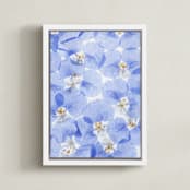 "Wildflowers in blue" - Art Print in blue by Eliane Lamb - Framed Canvas