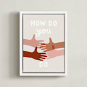 "How Do You Do" - Art Print in Natural by Francesca Iannaccone - Framed Canvas