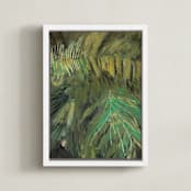 "Between Two Ferns" - Art Print in Lush Green by Stacy Kron - Framed Canvas