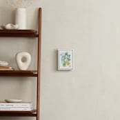 "Hexagon with Dots in Blue" - Art Print in Turquoise by Yao Cheng Design - In a Room