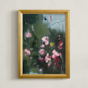 "Dancing in the Green" - Art Print in Green by Mary Ketch - Framed