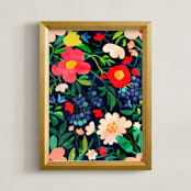 "Summer Flowers" - Art Print in Bouquet by Mojca Dolinar - Framed