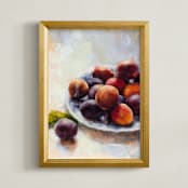 "Summer Plums" - Art Print in Plum by Wendy Keller - Framed