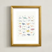 "Alphabet Dinos" - Art Print in white by Teju Reval - Framed