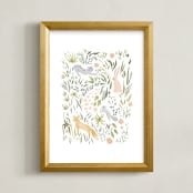 "Flora and Fauna" - Art Print in Rose by Hannah Williams - Framed