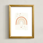 "Rainbow Stars" - Art Print in Sand by Hannah Williams - Framed