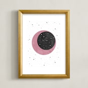 "Moon Magic and You" - Art Print in Dust Pink by Emanuela Carratoni - Framed