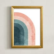 "Vintage Rainbow" - Art Print in Nude by Emanuela Carratoni - Framed