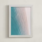 "Striations" - Art Print in Turquoise by Courtney Crane - Framed