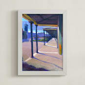 "Melting Reality" - Art Print in Cool Beige by Sue MacLeod-Beere - Framed