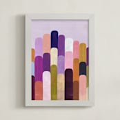 "Tall Order" - Art Print in Aubergine by melanie mikecz - Framed